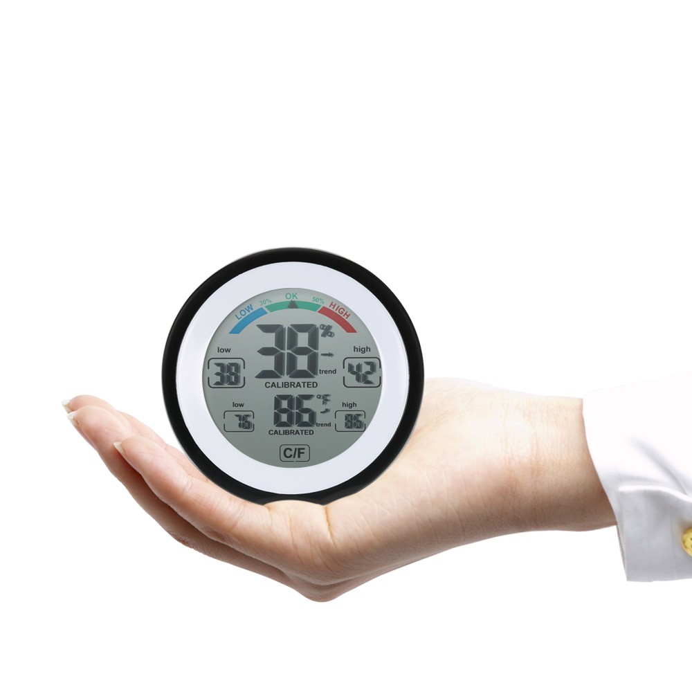 Digital Thermometer Hygrometer Min Max Value - Black