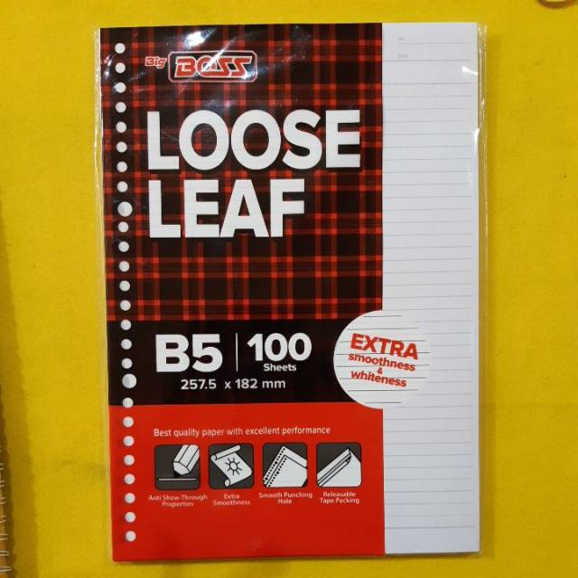 

Isi binder besar B5 bigboss 100 lembar