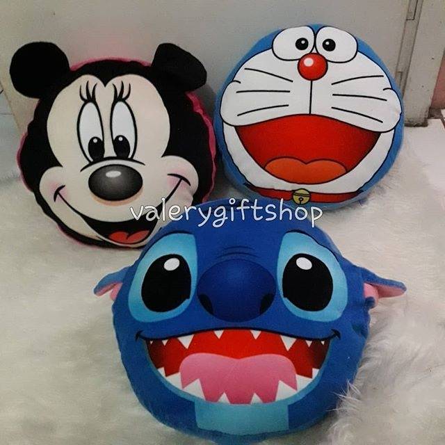 Bantal Boneka Stitch / Minnie Mouse / Doraemon Penghangat Tangan