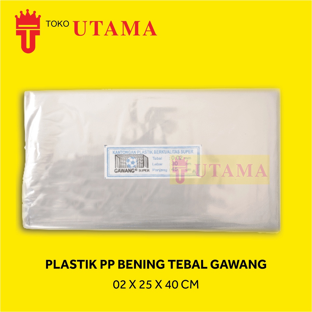 25 x 40 CM Plastik PP Bening Tebal GAWANG 02