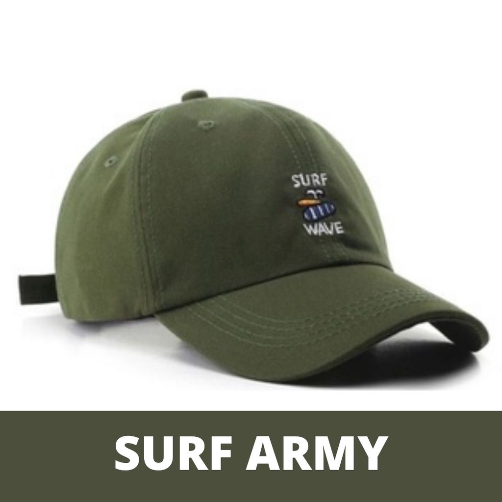 Termurah Topi Baseball Bordir Surf Wafe Dewasa-Surf Wave Army
