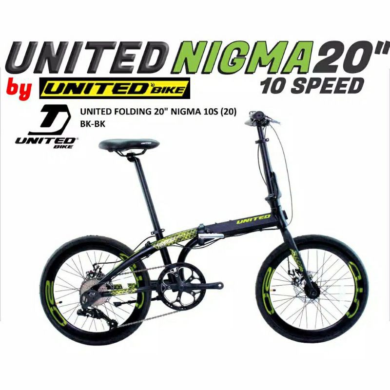 Sepeda Lipat United Nigma 10s / Folding Bike United (NEW COLOR LIMITED