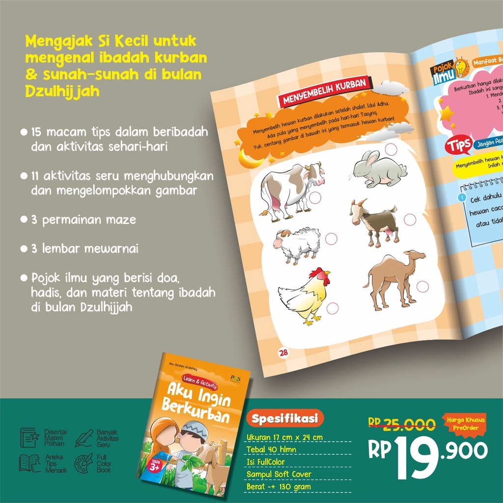 Buku Pengetahuan &amp; Aktivitas Anak : Aku Ingin Berkurban