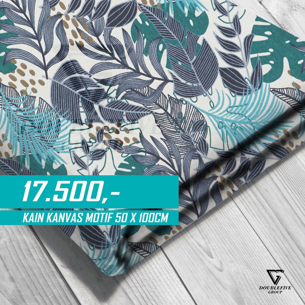 Kain Kanvas Meteran Motif 50 x 100 Cm - Palmas Biru