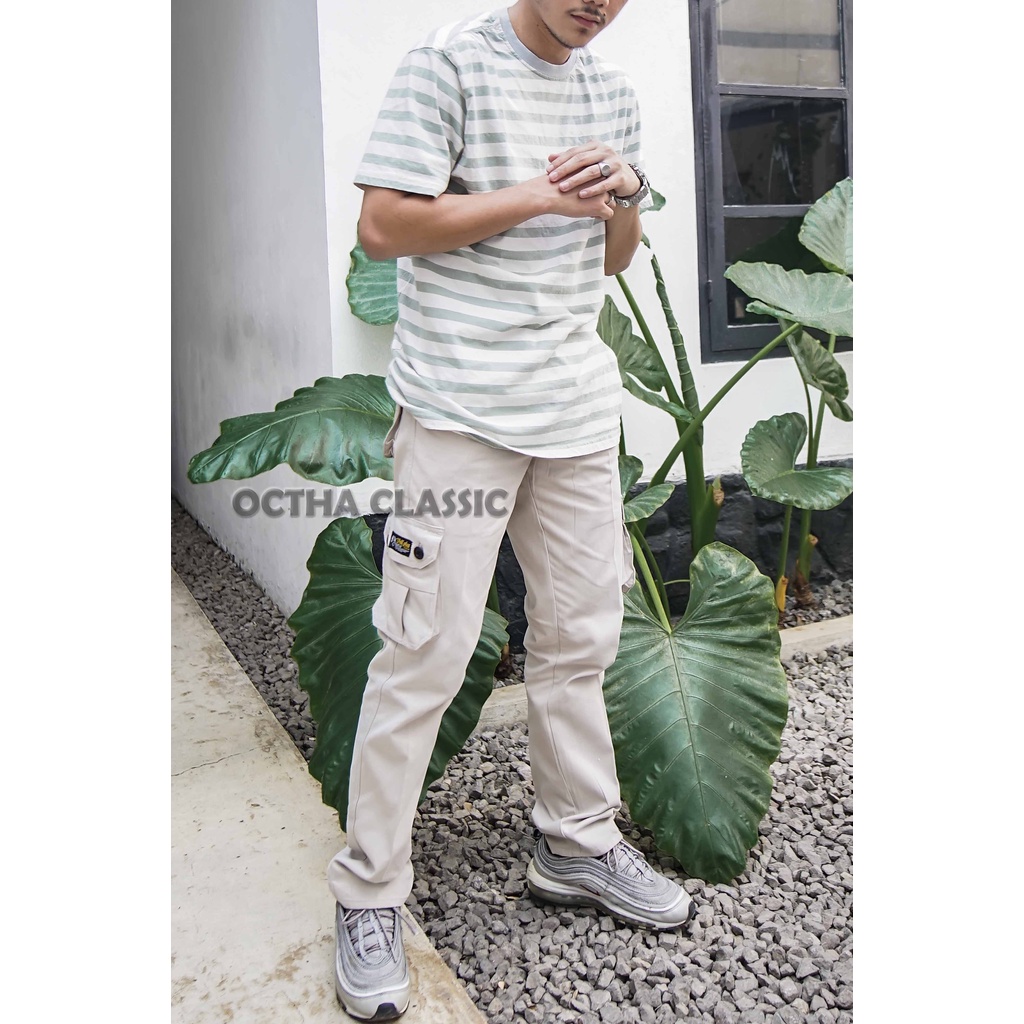 CELANA CARGO KARGO PDL PANJANG POLOS PRIA KREM ORIGINAL REGULER FIT DISTRO KEREN