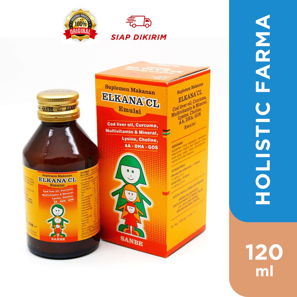 

ELKANA CL SIRUP 120 ML | Suplemen Makanan & Multivitamin untuk Anak & Ibu Hamil, Menyusui