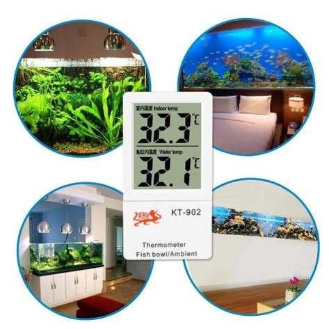 Thermometer Aquarium Termometer Digital LCD Display Indoor Suhu Air