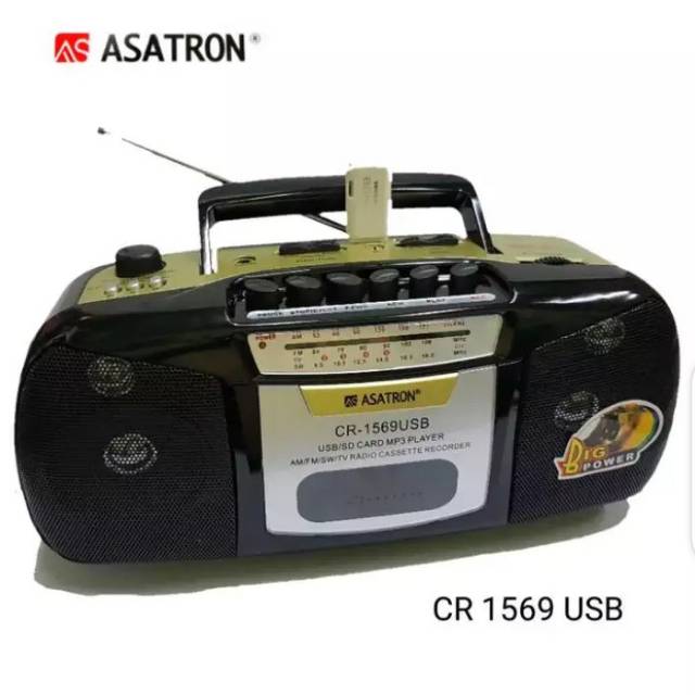 Radio Asatron CR-1568/1569USB Radio Kaset Tape Pita AM FM Flashdisk SD Card 4 Band