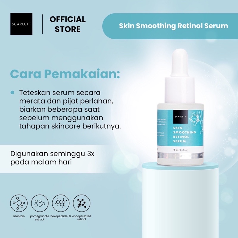 Scarlett Whitening Skin Smoothing Retino Serum(Serum Rotinol) | Scarlett Whitening Niacinamide 5% Beta Glucan 7 Phyto Extra Serum