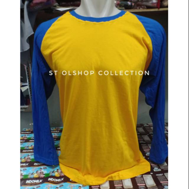 Kaos raglan kuning emas lengan panjang benhur