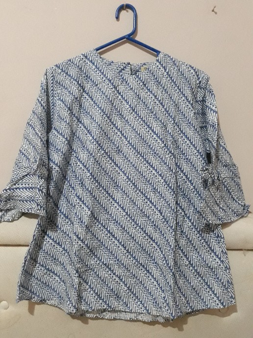 Blus Sheena Terompet Atasan Modern Batik Muslim Etnik Super Duper cantik Buat Ngantor Seragam Pergi