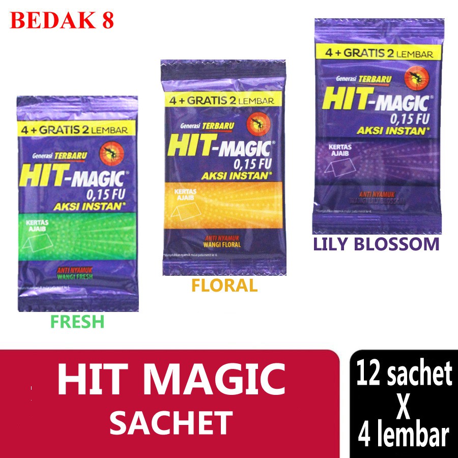 Obat Nyamuk Bakar Kertas Asap HIT Magic Sachet/ Renceng isi 12 Sachet