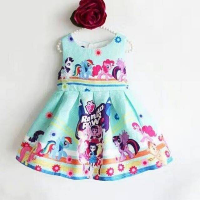 LITTLE PONY DRESS TOSCA / dress ulang tahun anak kuda poni pink putih pesta birthday lucu