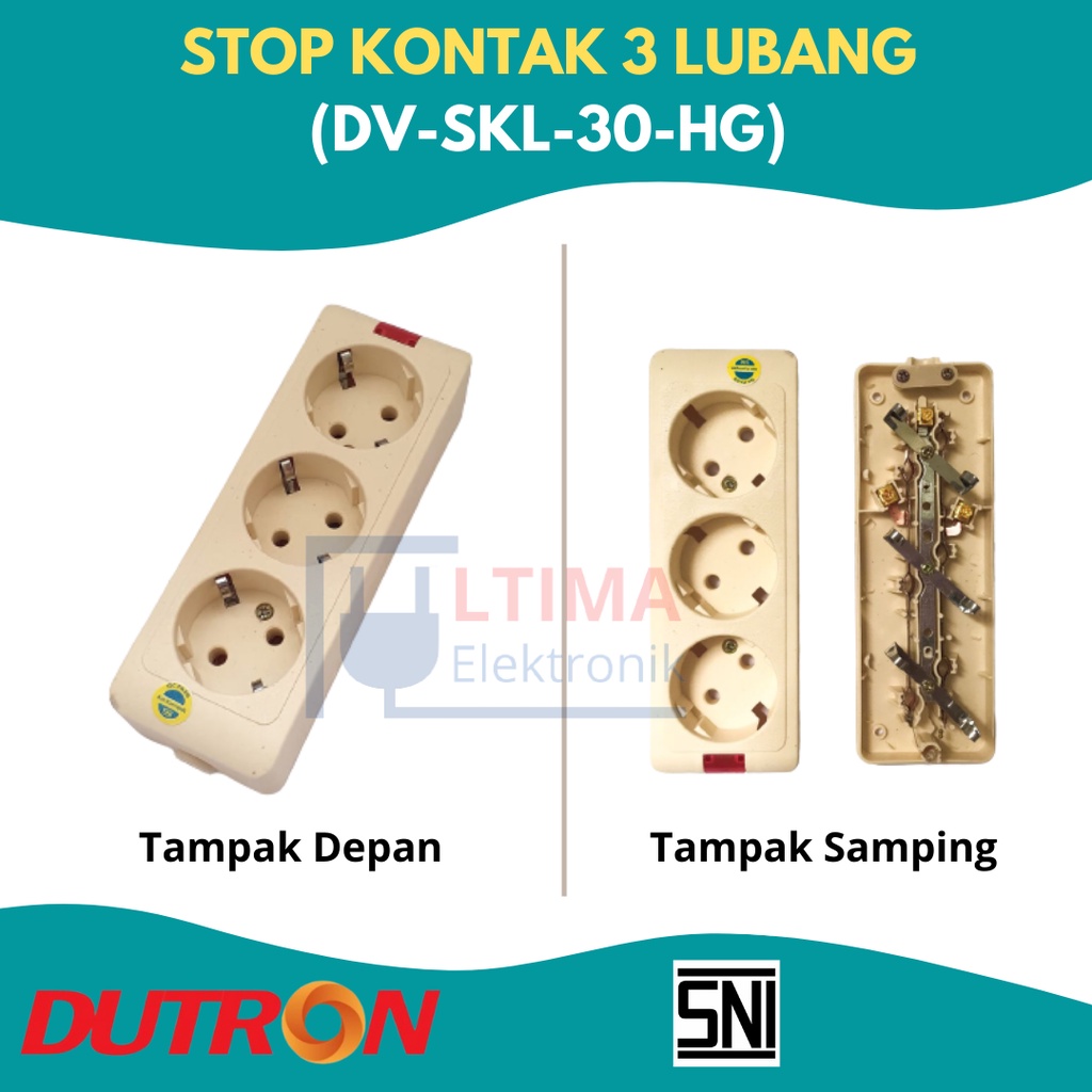 DUTRON Stop Kontak 3 Lubang DV SKL 30 HG