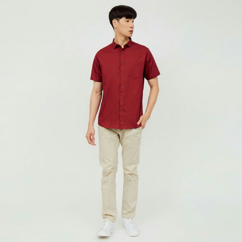 KEMEJA PRIA CASUAL DISTRO LENGAN PENDEK  POLOS