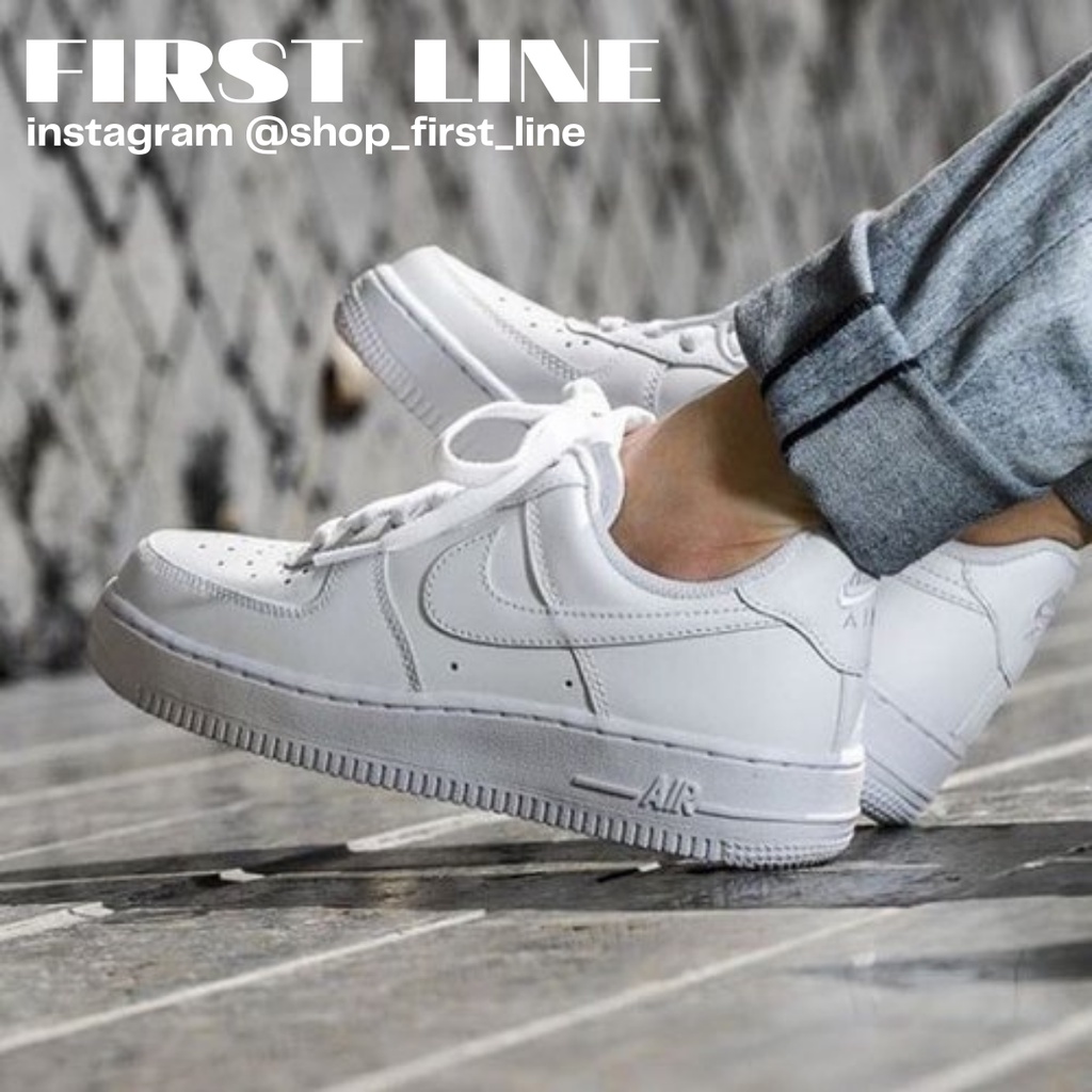 Nike Air Force 1 Putih AF1 Pria Wanita Sepatu Lari Olahraga Leisure Sepatu Basket Bagian Bawah Yang