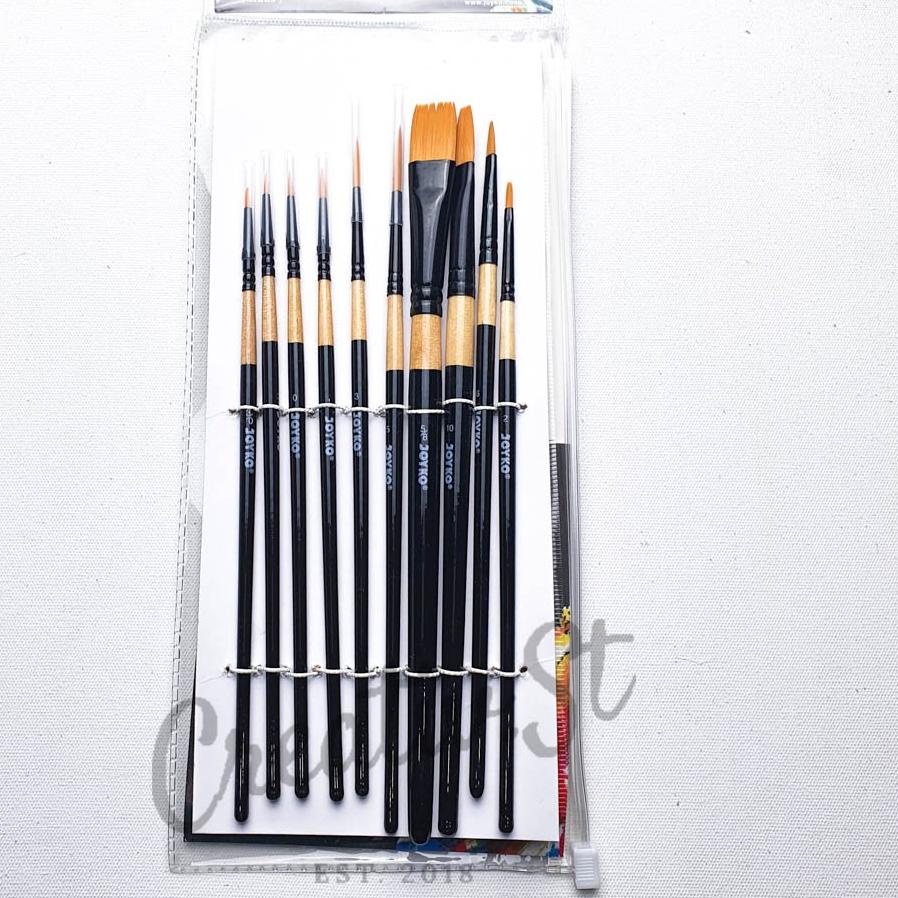 

Stock Terbatas - Kuas Lukis Set Joyko BR9 10 Pcs kuas Professional Artist Brush ✔