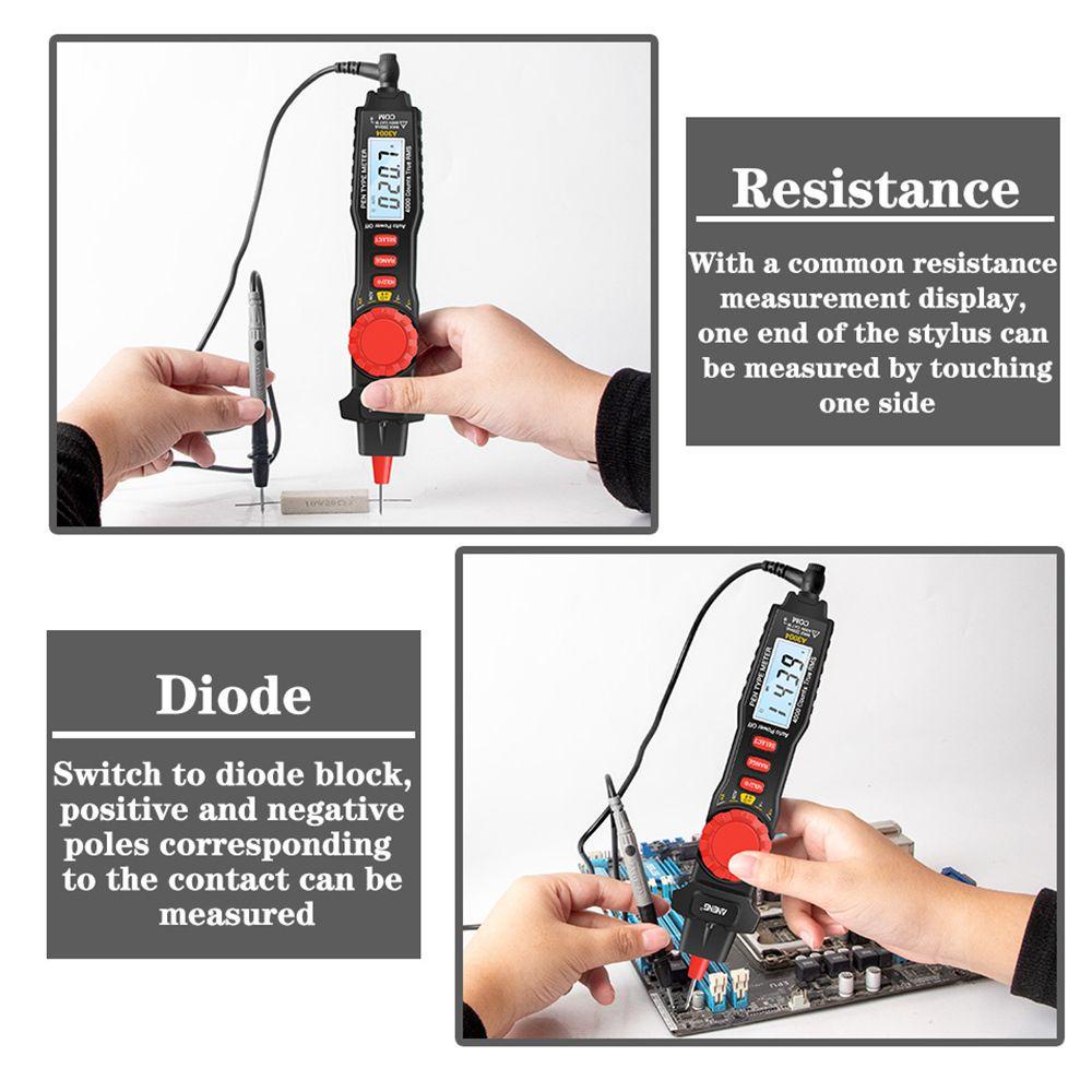 Solighter Multimeter Digital Dengan Non Kontak 4000jumlah Dioda Continuity Tester Tool Profesional Smart Meter