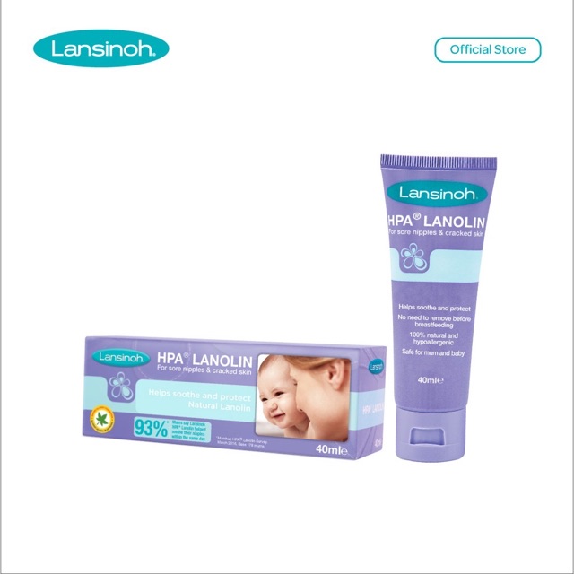 Lansinoh HPA Lanolin nipple cream 10ml &amp; 40ml / salep puting lecet / lansinoh BPOM indonesia / cream penyembuh puting sakit, perih, dan lecet/ krim pelembab puting ibu menyusui / perawatan nipple