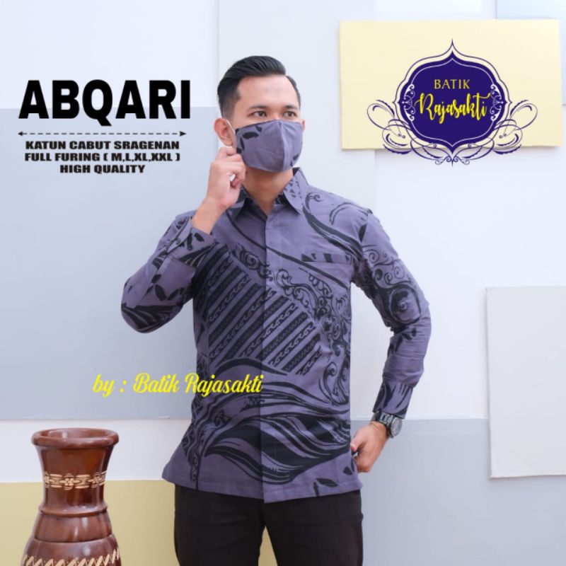 BAJU BATIK PRIA LENGAN PANJANG LAPIS FURING WARNA PASTEL