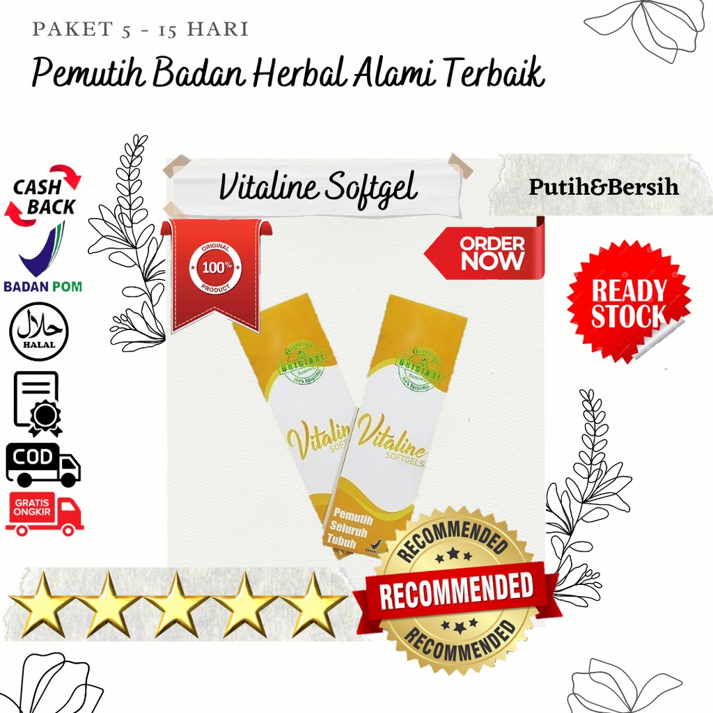 Pemutih Badan Vitaline Softgel Pemutih Badan Permanen Bpom Perawatan Kulit Suplemen Pemutih