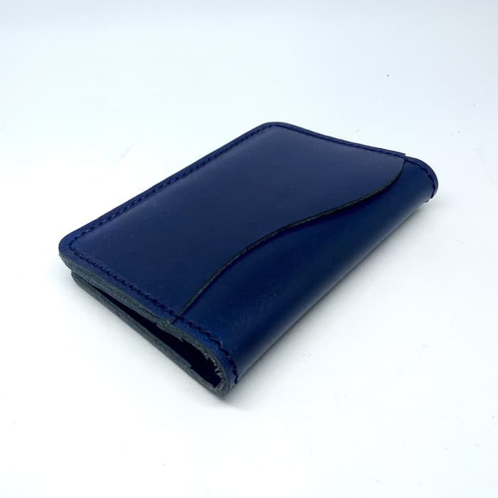 dompet kartu kulit asli card wallet warna biru PHWL299