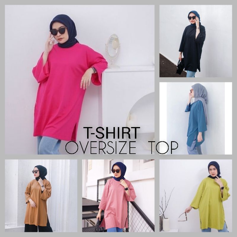 Tunik Polos Over Size / Tunik Lanicha / Tunik Wanita Kaos Combed 24s Tebal Lembut Dan Adem / Kaos  W