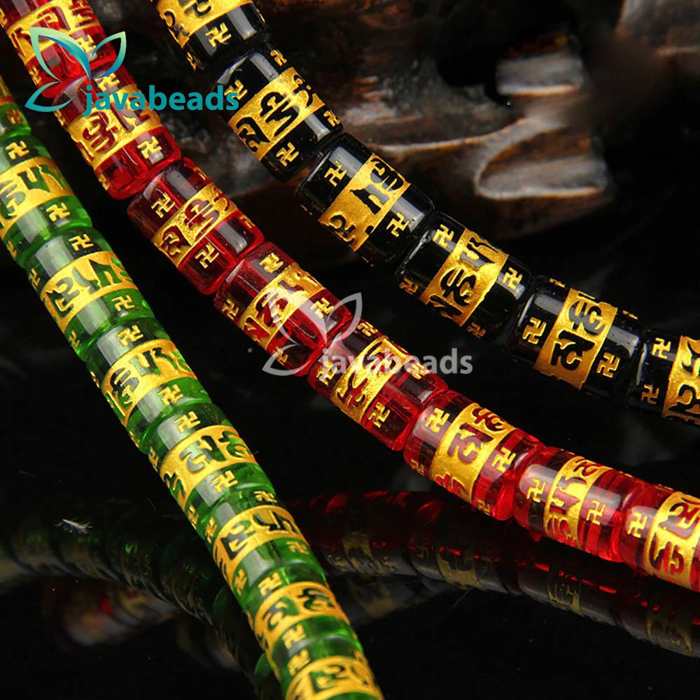 Bahan Craft Gelang Batu Tibet Mantra Tabung