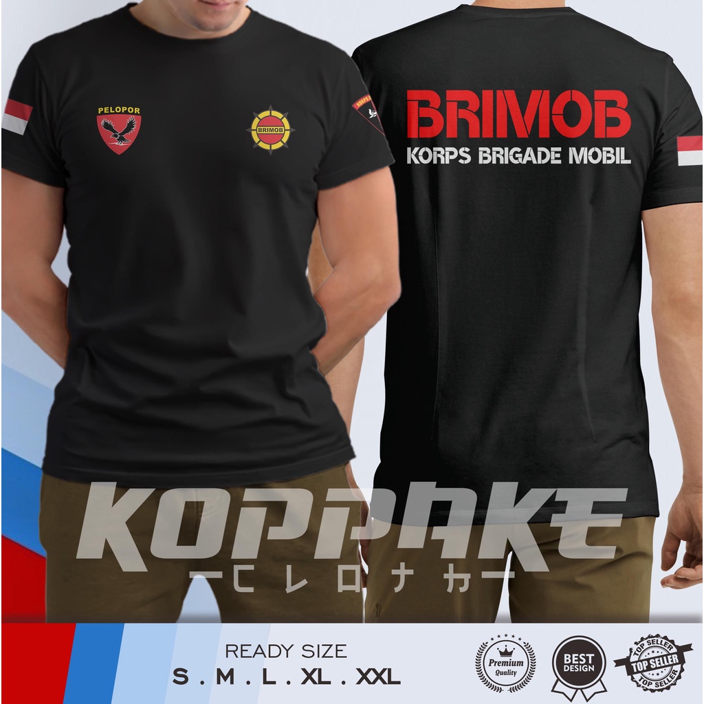 Kaos BRIMOB Korps Brigade Mobil Full Patch Baju Pemerintahan