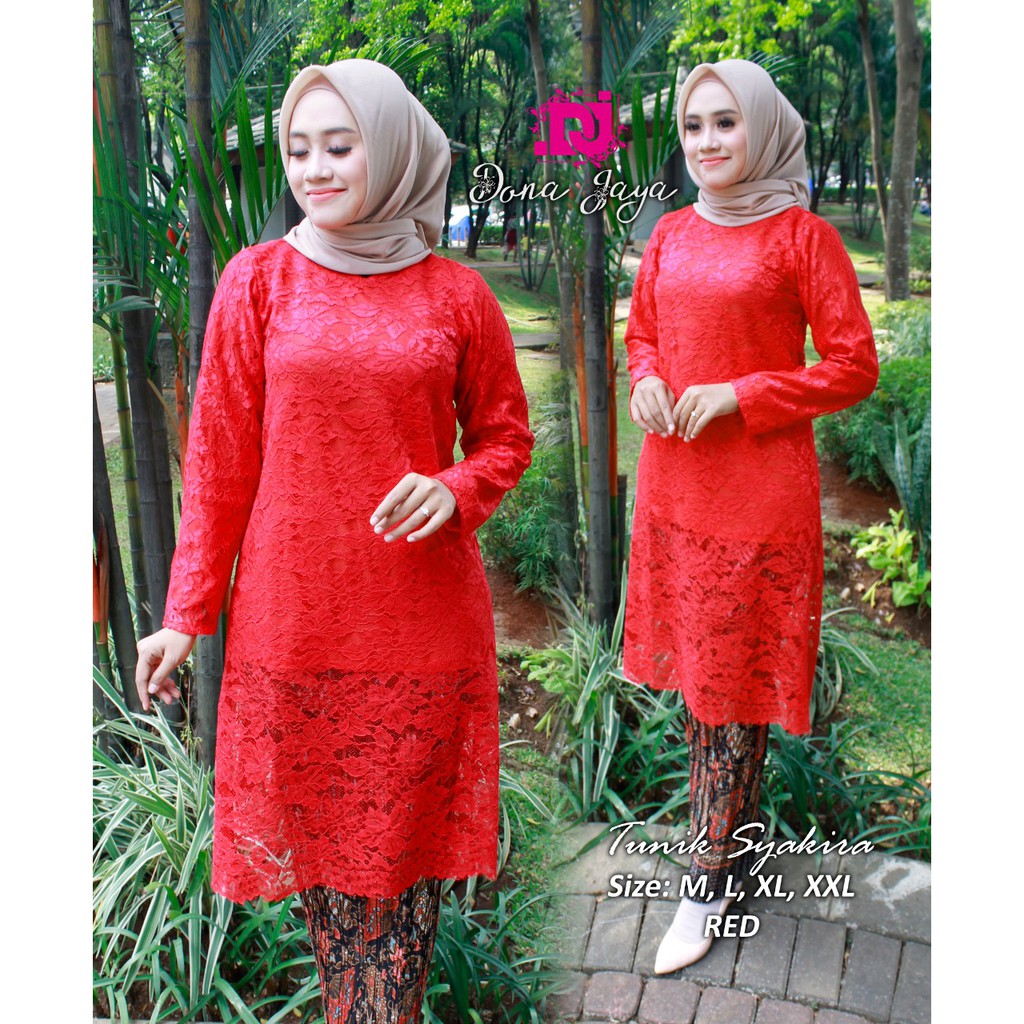 DON&gt; SET SYAKIRA KEBAYA TUNIK BRUKAT - KEBAYA MODERN - BAJU KEBAYA BRUKAT - BAJU PESTA DAN KONDANGAN