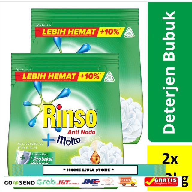 Rinso Deterjen Bubuk Anti Noda 2 x 1,2 kg