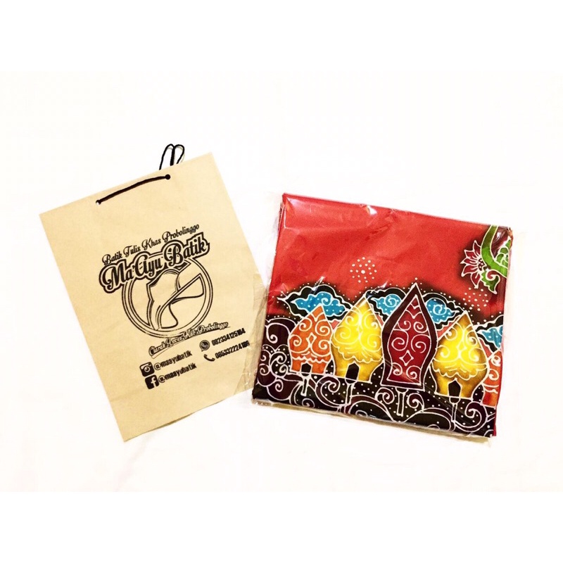 Kain Batik Tulis Motif Burung Hantu & Gunungan Wayang