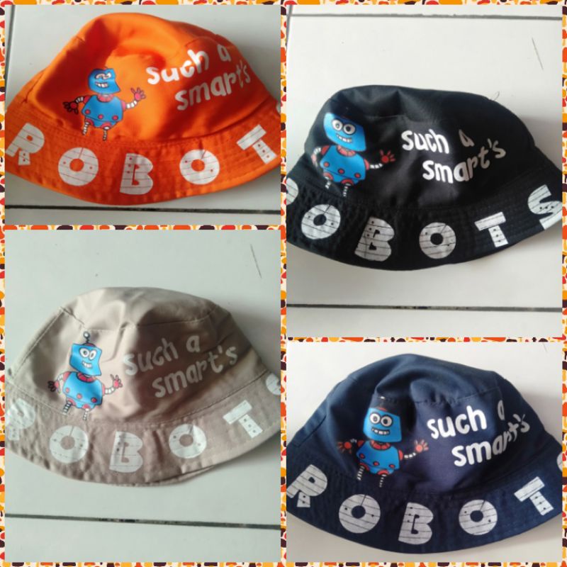 Bucket Robot Anak Bucket Hat Anak Unisex