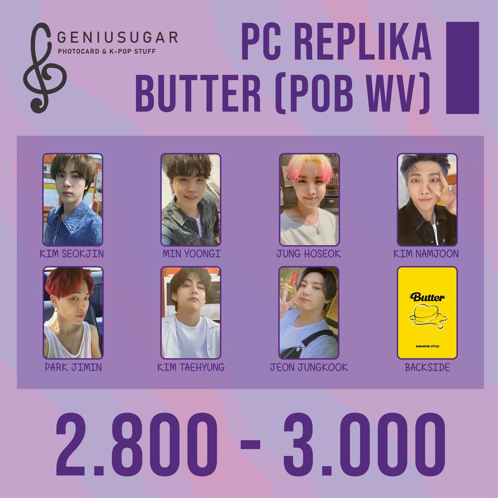 [REPLIKA BTS] PHOTOCARD BUTTER CREAM PEACHES POB JAPAN WEVERSE UNOFFICIAL