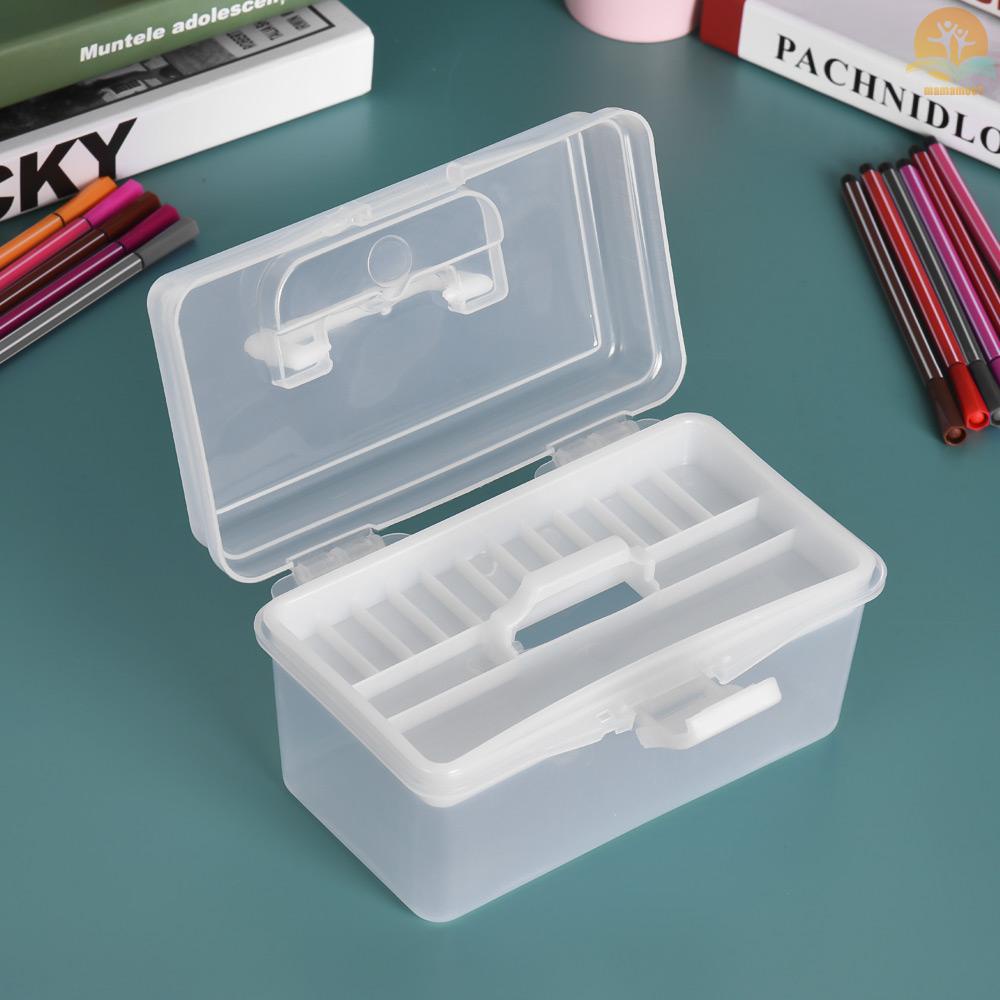 Clear Plastic Art Storage Box Watercolor Oil Painting Supplies Multipurpose Case Portable for Artists Students