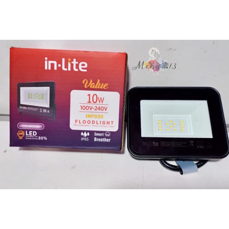 Lampu Sorot Led In-Lite 10 Watt/ Kap Sorot Led 030 Value 10 W Inlite cahaya putih