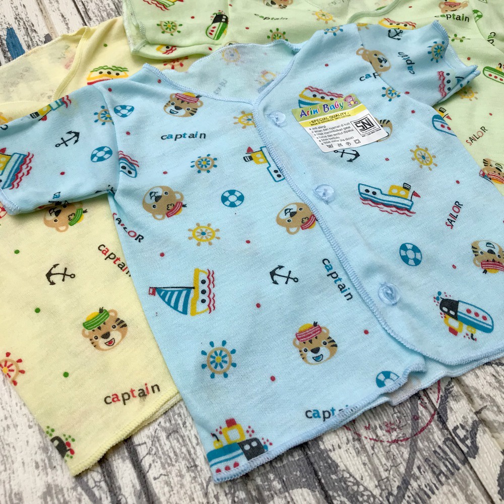 3 Pcs Baju Bayi Baru Lahir Motif Lengan Pendek Newborn DNW BABY