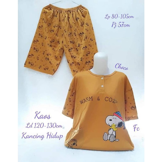 SG - Baju tidur Wanita Dewasa 3per4 XXL - Baju tidur Kaos