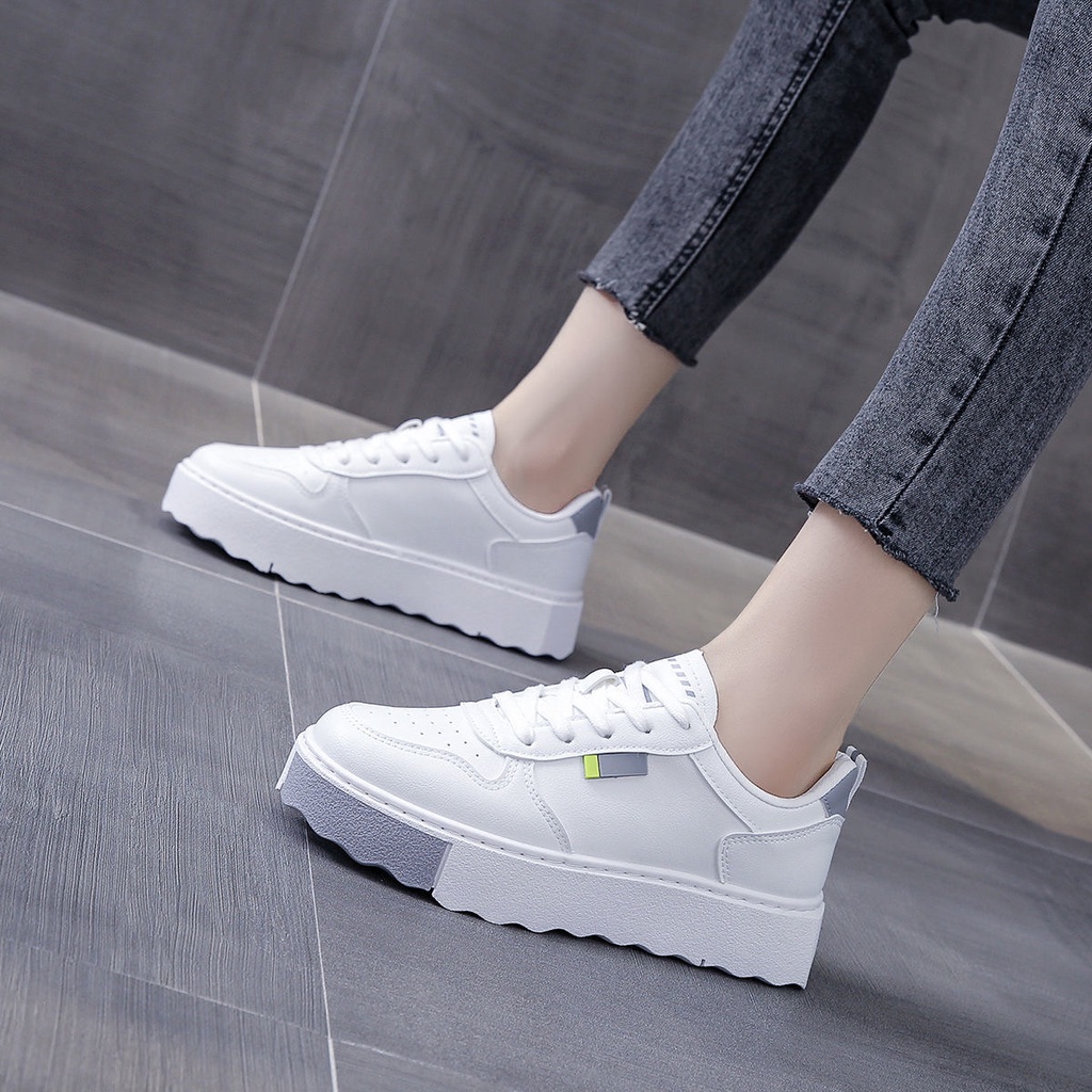 Sneakers Wanita Import Sepatu Sneakers Temali Sepatu Basic Putih Kece Korean Style