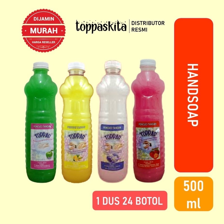 Toppas Sabun Cuci Tangan Cair 500ml / Hand Soap Wangi Lembut Termurah