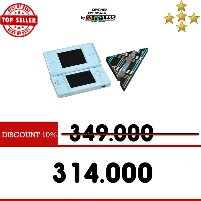 HOT PRICE  Nintendo DS Lite / NDS Lite Free 20 Games by GoPayLess [PREOWNED]