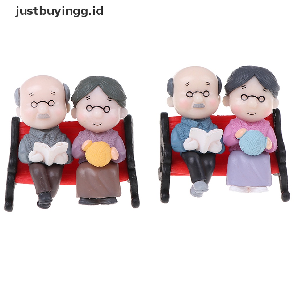 1 Set Miniatur Kakek Dan Nenek Untuk Dekorasi Rumah Boneka