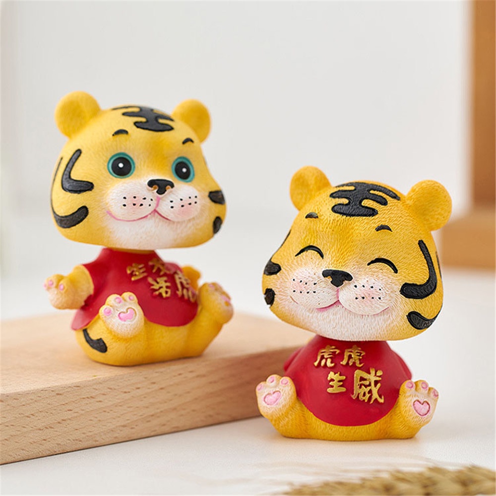 2022 Tahun Baru Kreatif Meriah Harimau Uang Tas Kerajinan Resin Mobil Desktop Dekorasi Ornamen
