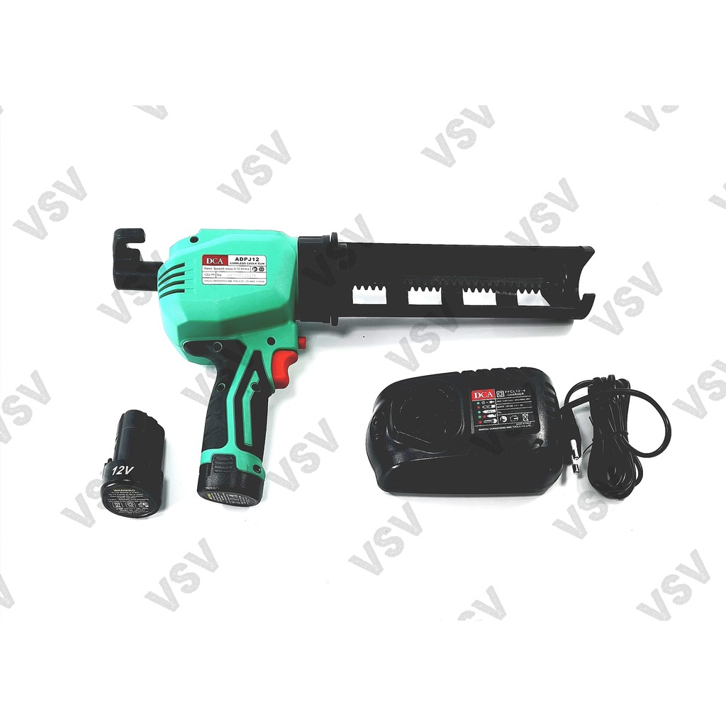 DCA Cordless Caulk Gun ADPJ12 Tembakan silikon Battery DCA