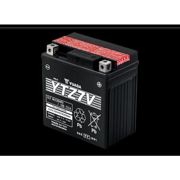 ACCU AKI YUASA YTZ7V 12V 6Ah UNTUK MOTOR NMAX, AEROX, SATRIA FU 150 INJEKSI, LEVI TH'18,ZX 10R.