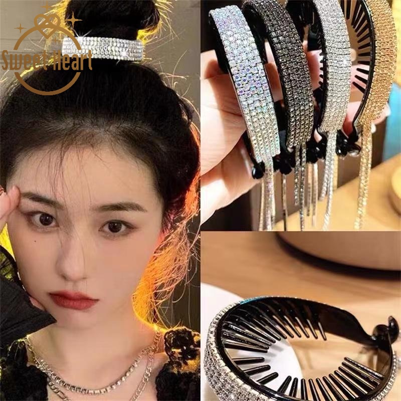 2021 Fashion Rhinestone Balls Head Hair Artifact Tassel Hair Accessories Horsetail Buckle Hairpin Sweet Heart Jewelry