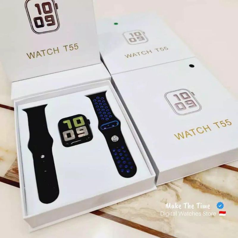 T55 Smartwatch Bluetooth Call Double Strap - JAM TANGAN SMARTWATCH PRIA WANITA ORIGINAL SERIES 5