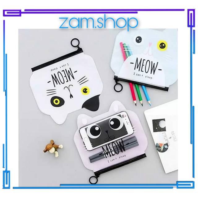 

TEMPAT PENSIL ALAT TULIS STATIONERY PENYIMPANAN ORGANIZER SERBAGUNA MOTIF KUCING BADUT LUCU