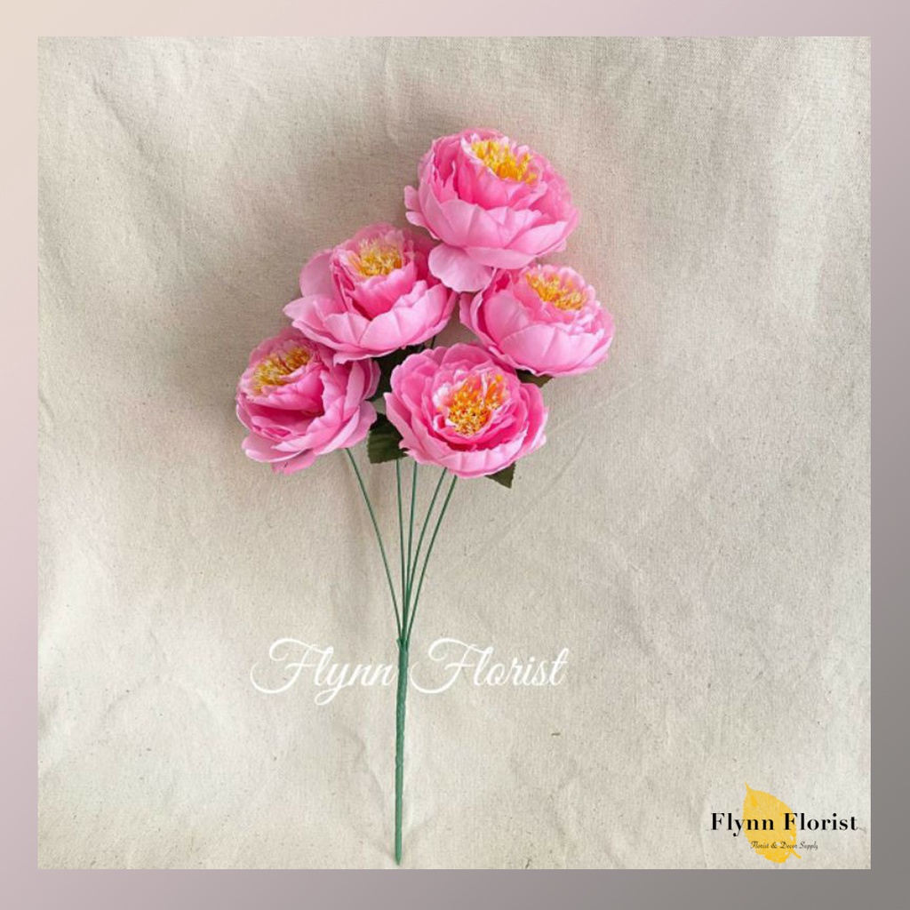 Bunga Peony Ball Japan x5 (satuan) Bunga Artificial / Bunga Plastik / Bunga Dekorasi / Pernikahan-1