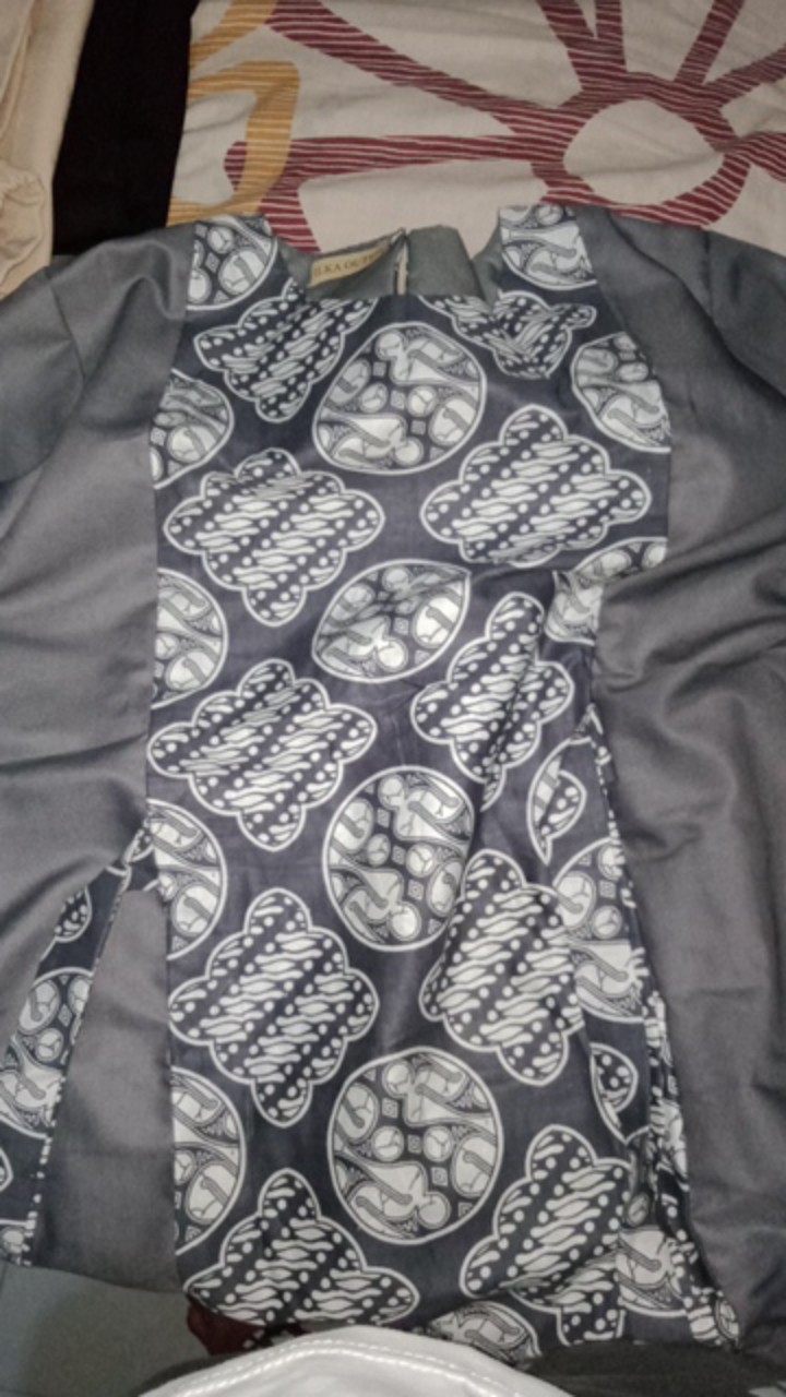 Atasan Batik Wanita Garteng Grey Resleting Belakang 6633